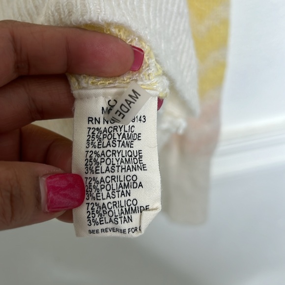 FRNCH Linette Wavy Stripe Wispy Light Knit Sweater Medium - Picture 11 of 14
